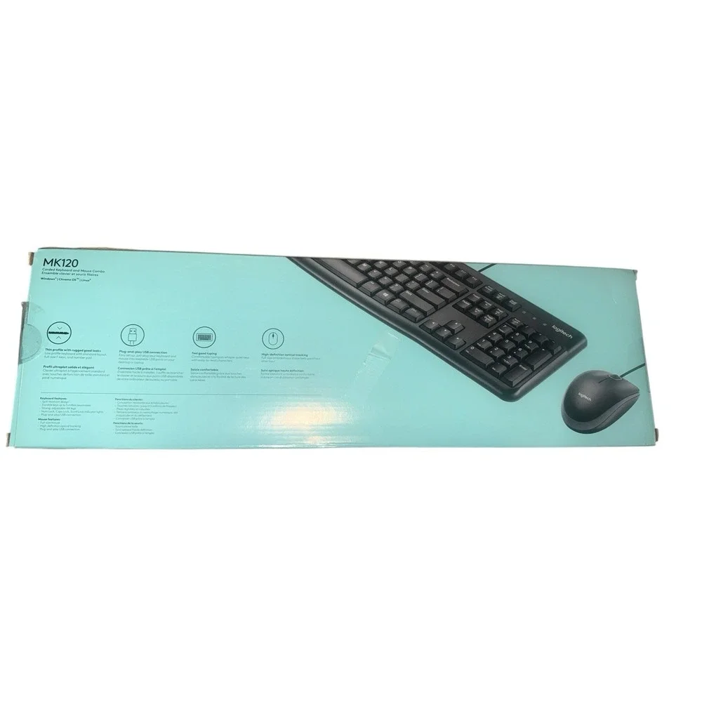 Logitech K200 Media Keyboard Wired USB Full-Size Black Quiet Keys New In Box NIB